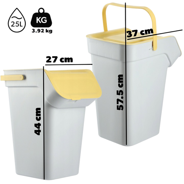 Набір контейнерів для сміття Kadax 25 л х 4 шт (5903699492840) - зображення 2