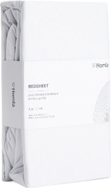 Простирадло Homla Pelly Premium джерсі Біле 140 x 200 см (5906496715563) - зображення 1