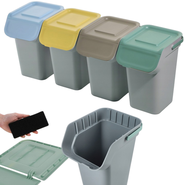 Набір контейнерів для сміття Kadax 25 л х 4 шт (5903699492857) - зображення 5