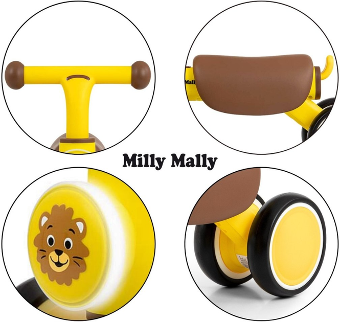 Rowerek biegowy Milly Mally York Yellow (5907090700689) - obraz 10