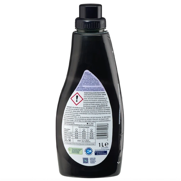 Гель для стирки черного и темного белья Denkmit Black Sensation, 1 л, 40 стирок - Фото 2 Гель для стирки черного и темного белья Denkmit Black Sensation, 1 л, 40 стирок - изображение 2