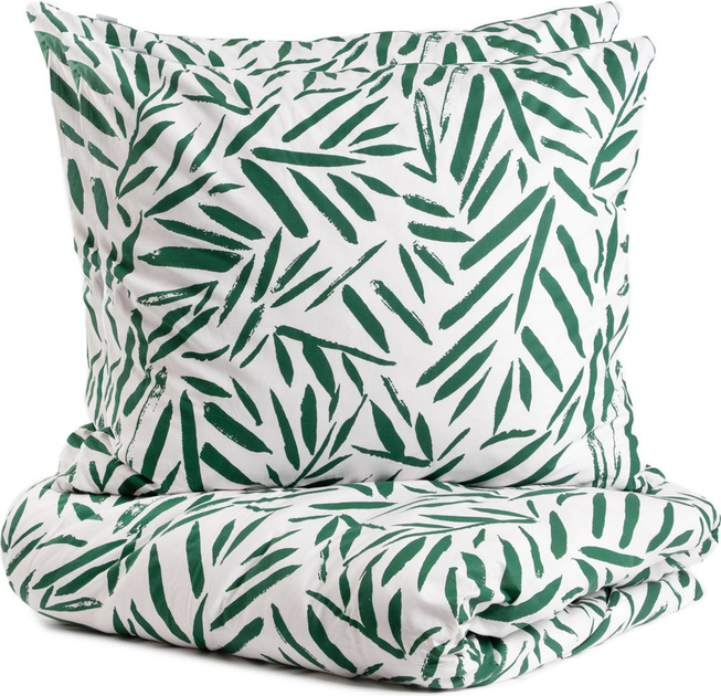 Komplet pościeli Homla B2 Foglie Essentials Poszewka na pościel 160 x 200 cm + 2 poszewki na poduszki 70 x 80 cm bawełniany w liście Beżowy (5906496736926) - obraz 1