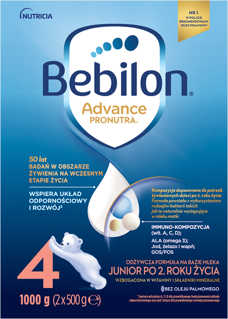 Mleko w proszku Bebilon Advance Pronutra Junior 4 1000 g (5900852920363) - obraz 1
