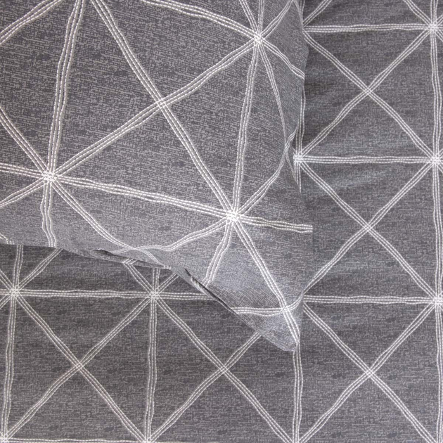 Komplet pościeli Homla Felix Grey Poszewka na pościel 220 x 200 cm + 2 poszewki na poduszki 70 x 80 cm bawełniany Szary (5904183851655) - obraz 3