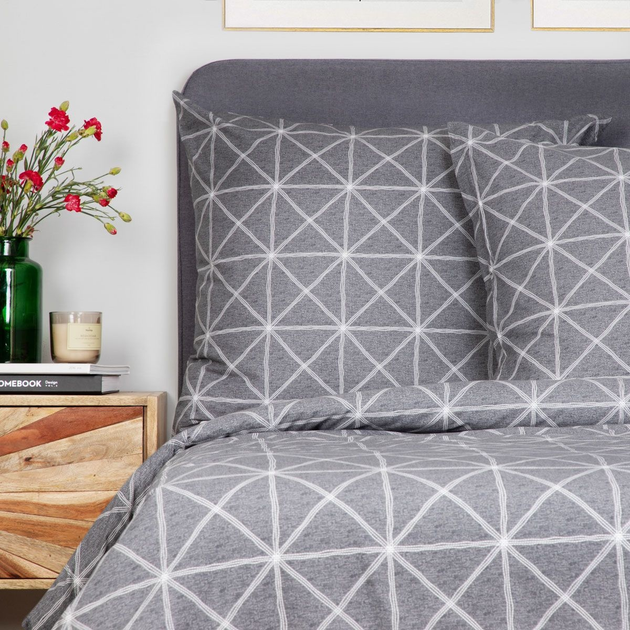 Комплект постільної білизни Homla Felix Grey Підковдра 160 x 200 см + 2 наволочки 70 x 80 см бавовняний Сірий (5904183851648) - зображення 6