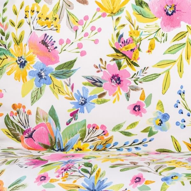 Komplet pościeli Homla Floral Essentials Poszewka na pościel 160 x 200 cm + 2 poszewki na poduszki 70 x 80 cm z mikrofibry w kwiatki Biały (5906496742804) - obraz 2