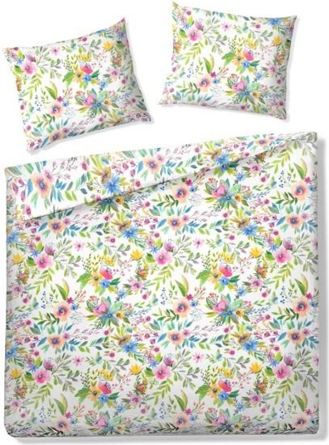 Komplet pościeli Homla Floral Essentials Poszewka na pościel 220 x 200 cm + 2 poszewki na poduszki 70 x 80 cm z mikrofibry w kwiatki Biały (5906496742798) - obraz 3
