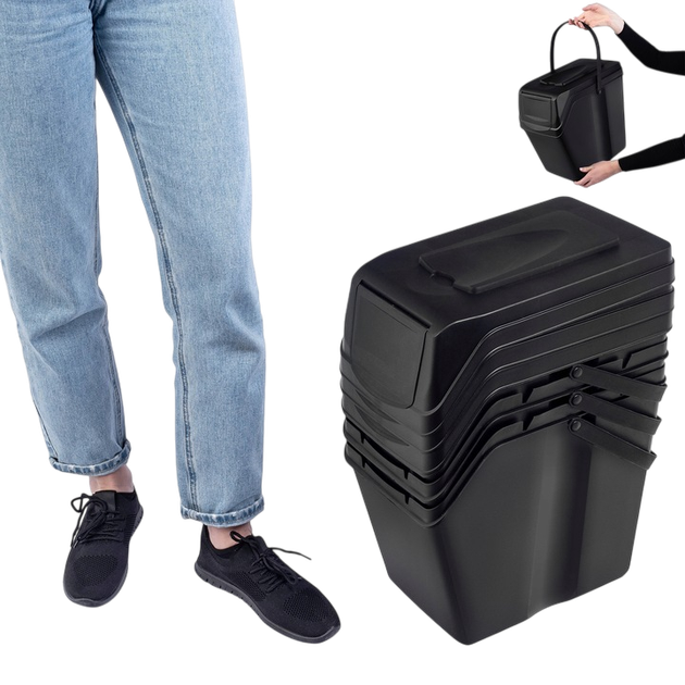 Набір контейнерів для сміття Kadax з наліпками баки 25 л × 3 шт (5903699492864) - зображення 7