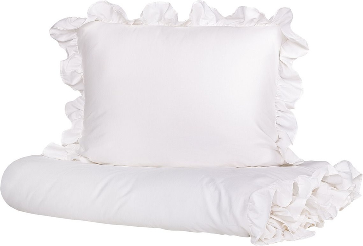 Komplet pościeli Homla Basic Selin Poszewka na pościel 160 x 200 cm + 2 poszewki na poduszki 70 x 80 cm satynowy Biały (5902869952559) - obraz 1