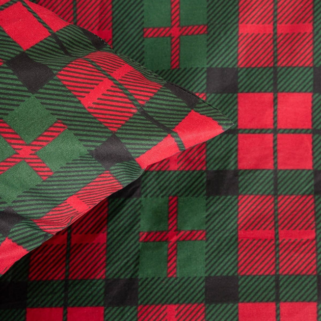 Комплект постільної білизни Homla Holly Jolly Tartan Підковдра 220 x 200 см + 2 наволочки 70 x 80 см бавовняний в клітинку Червоно-зелений (5902869942031) - зображення 10