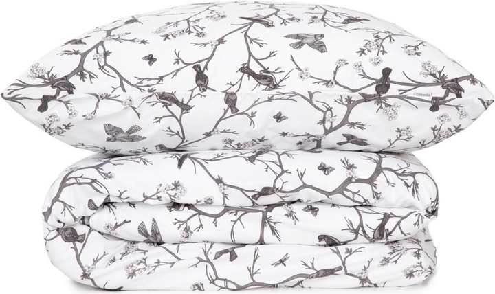 Komplet pościeli Homla Volatile Poszewka na pościel 160 x 200 cm + 2 poszewki na poduszki 70 x 80 cm z mikrofibry w ptaki Biały (5904183852515) - obraz 1