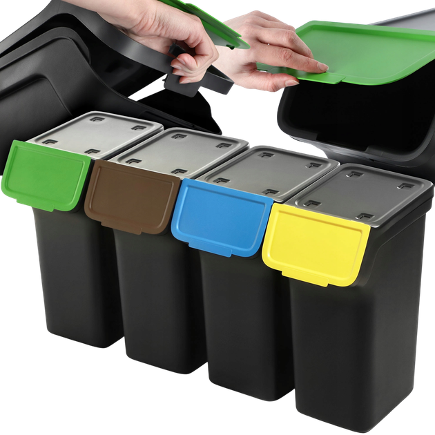 Набір контейнерів для сміття Kadax 25 л х 4 шт (5903699493120) - зображення 4