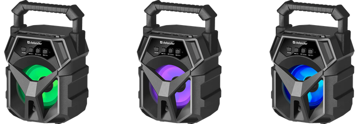 Портативна акустика Defender G98 5W, Light/BT/TF/USB/AUX, black 5 Вт Bluetooth 5.0 - зображення 2