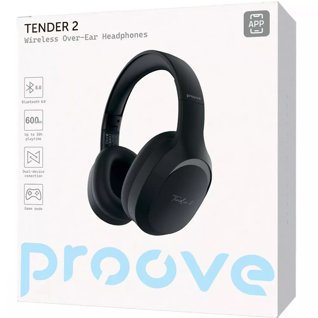 Бездротові навушники Proove Tender 2 Black Bluetooth 6.0 (APP) - зображення 5