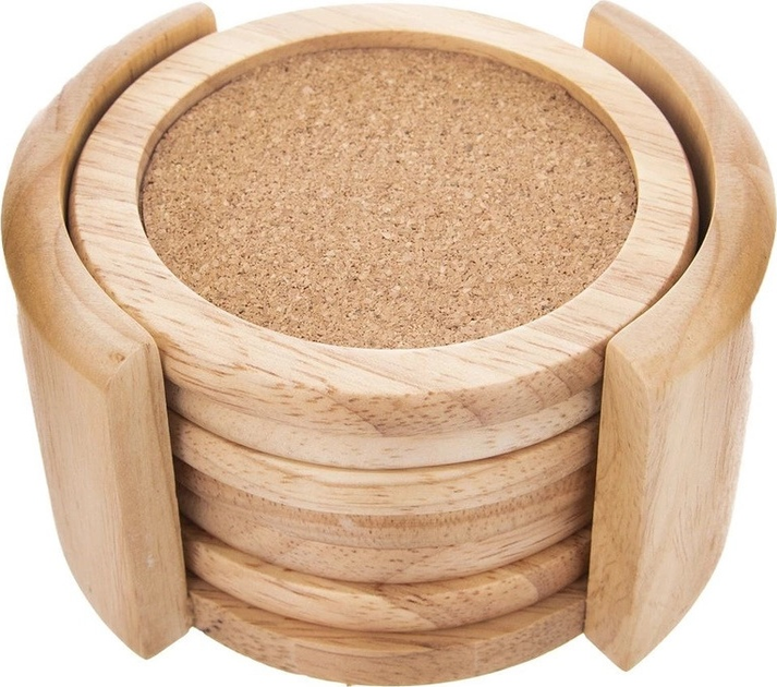 Підставки під чашки Orion дерев'яні з підставкою 6 шт (8592381157302) - зображення 3