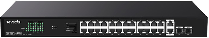 Комутатор Tenda TEG1128P (TEG1128P-24-250W) - зображення 1