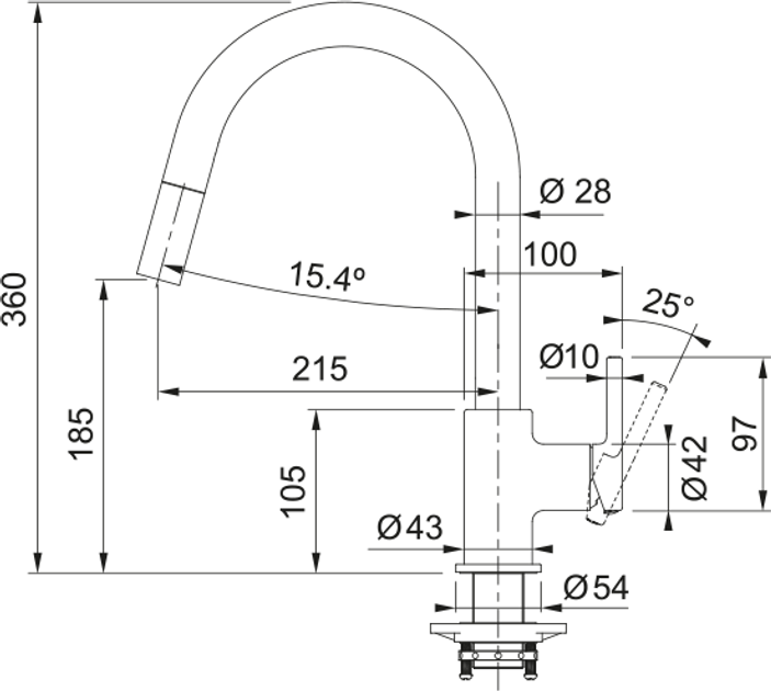Кухонний змішувач Franke Lina J 115.0626.055 Онікс - зображення 2