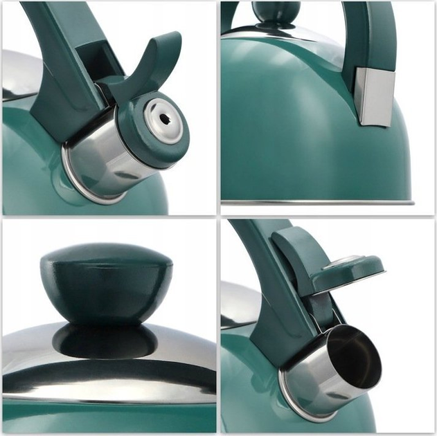 Czajnik nierdzewny Kadax Vasto z gwizdkiem zielony 1.7 l (5903699469323) - obraz 3