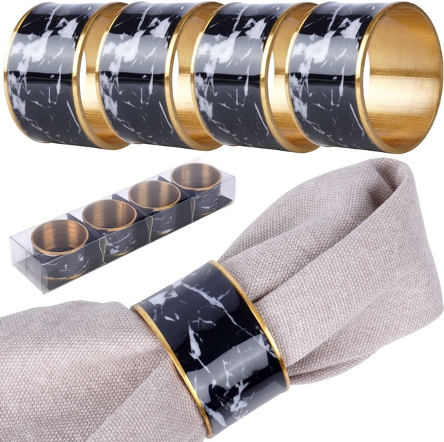 Zestaw obrączek na serwetki Vilde metalowe 4.5 cm x 4 szt (8720573688680) - obraz 5