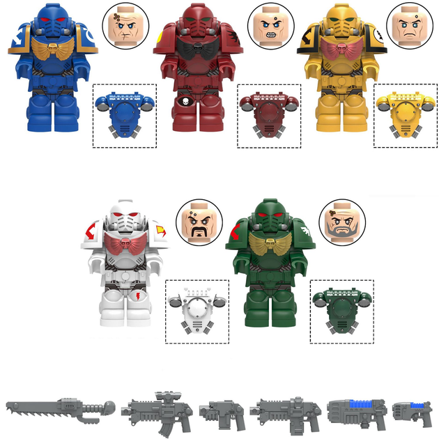 Набор фигурок Warhammer 40K Warhammer 40000 Вархаммер Space Marines Ультрамарины, Кровавые Ангелы, Имперские Кулаки, Тёмные и Белые Ангелы 5 шт - Фото 1 Набор фигурок Warhammer 40K Warhammer 40000 Вархаммер Space Marines Ультрамарины, Кровавые Ангелы, Имперские Кулаки, Тёмные и Белые Ангелы 5 шт - изображение 1