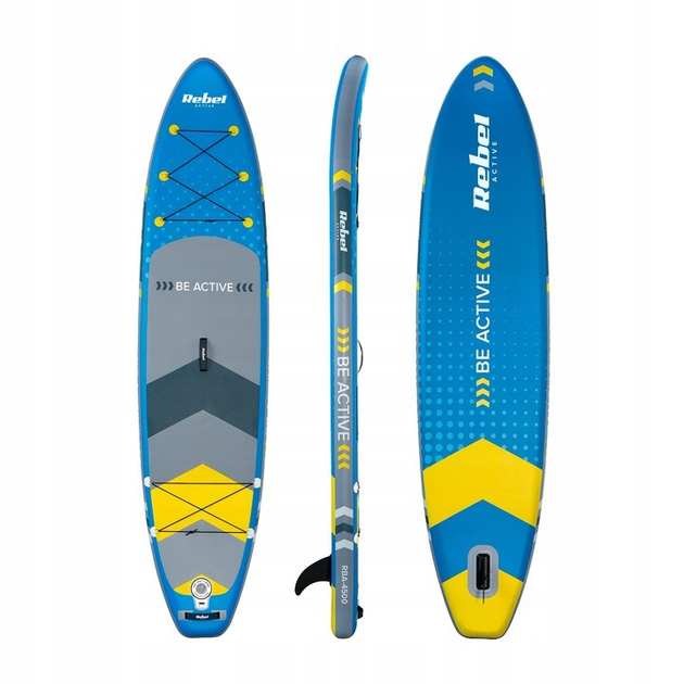 Nadmuchiwana deska SUP Rebel ACTIVE 350 x 81 x 15 cm z wiosłem, pompką i torbą do przechowywania niebieska RBA4500 (5901890120166) - obraz 2