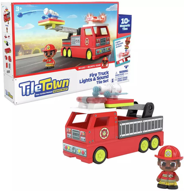 Zestaw zabawek Tile Town Fire Truck 90314 (630996820810) - obraz 3