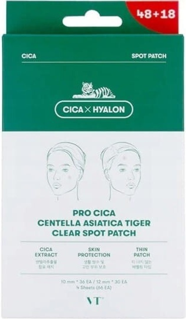 Пластирі VT Cosmetics Cica Spot Patch заспокійливі від прищів 66 шт (8809695674181) - зображення 1