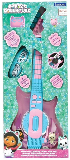 Іграшка Lexibook Gabby's Dollhouse Electronic Lighting Guitar GAB-89020 (3380743105512) - зображення 1