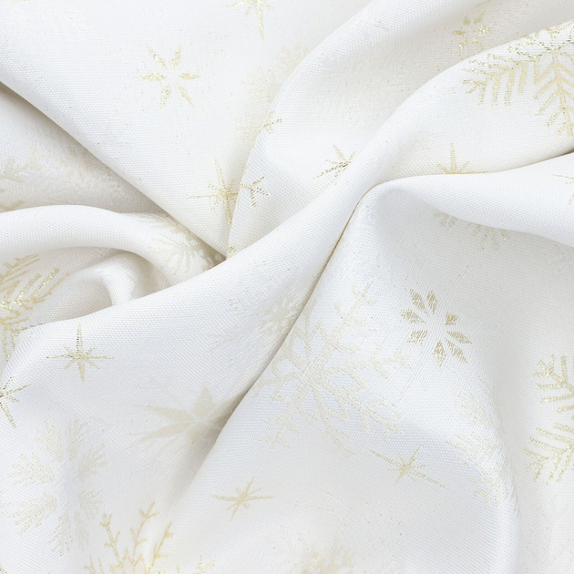 Obrus Homla Winter Glam Gold Snow w śnieżynki Biały 150 x 300 cm (5902869978771) - obraz 3