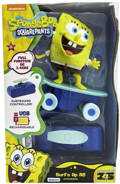 Zabawka zdalnie sterowana Sponge Bob FunRise RC figurka na deskorolce 71156 (021664711569) - obraz 7