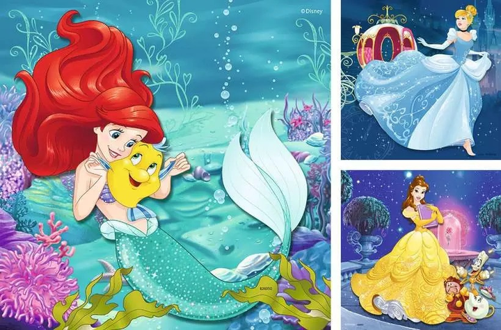 Пазл Ravensburger Disney Вечір принцес Діснея 3 x 49 елементів 9350 (4005556093502) - зображення 2