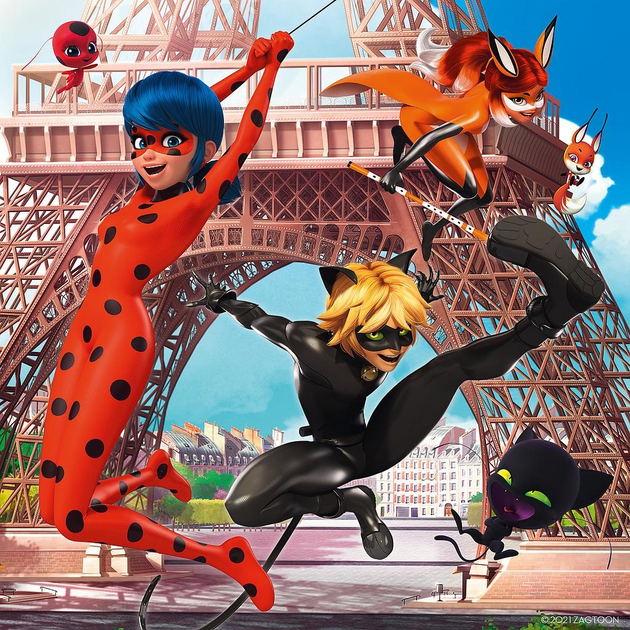 Пазл Ravensburger Miraculous Сонечко і Чорний Кіт 3 x 49 елементів 5189 (4005556051892) - зображення 3