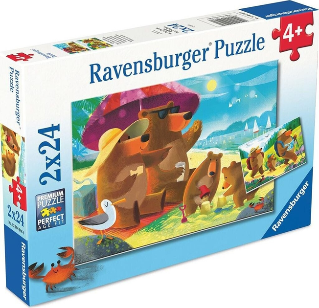 Пазл Ravensburger Ведмедики на канікулах 2 x 24 елементи 12004046 (4005555040460) - зображення 2