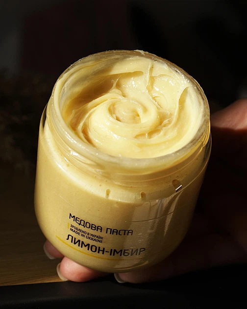 Медова паста ЛИМОН-ІМБИР 250 г (крем-мед). ТМ Honey Life - зображення 3
