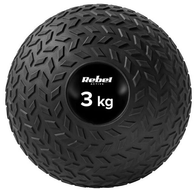 Mała piłka lekarska do ćwiczeń Rebel ACTIVE rehabilitacyjna Slam Ball 23 cm 3 kg RBA-3108-3 (5901890099509) - obraz 1
