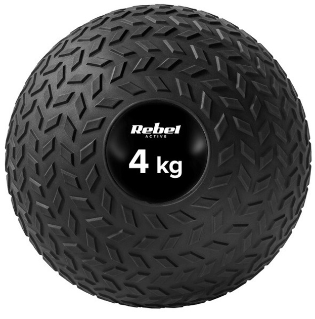 Mała piłka lekarska do ćwiczeń Rebel ACTIVE rehabilitacyjna Slam Ball 23 cm 4 kg RBA-3108-4 (5901890099523) - obraz 1