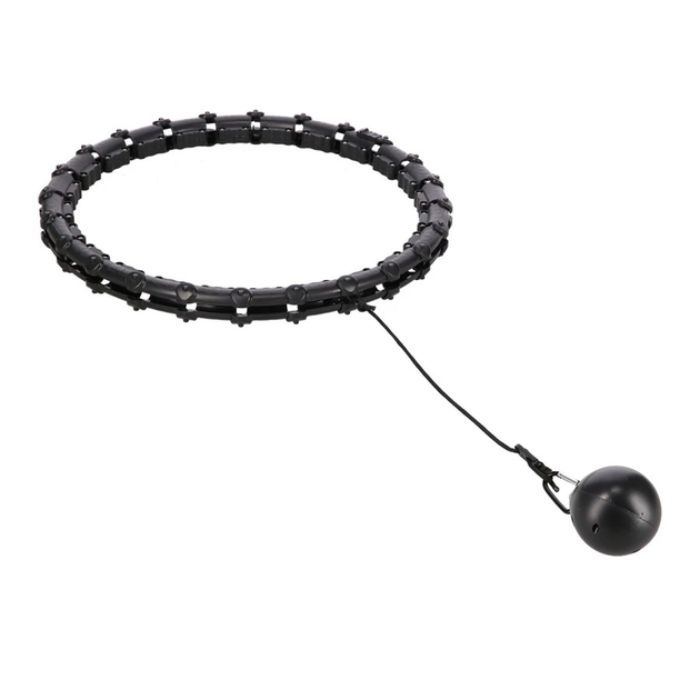 Zestaw HMS Hula hop HHW02 czarny z wypustkami i obciążnikiem + pas BR163 czerwony (5907695552805) - obraz 3