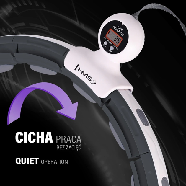 Zestaw HMS Hula hop magnetyczny HHM15 z licznikiem czarny + pas wyszczuplający BR163 czerwony (5907695511864) - obraz 10