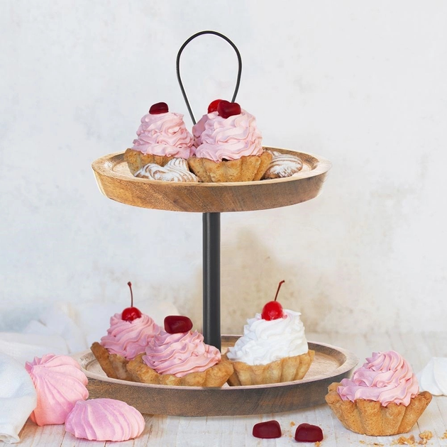 Двоярусна тортівниця Orion дерев'яна 30 см (8592381188696) - зображення 2