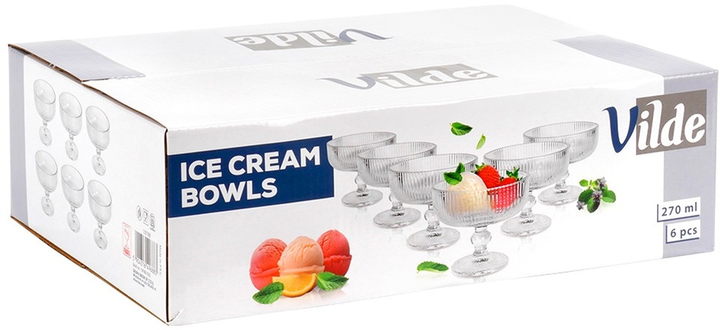 Zestaw pucharek do lodów Vilde szklany 6x270 ml (5904316496883) - obraz 3