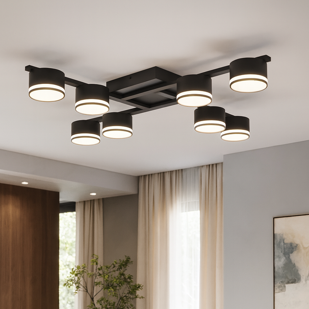 Потолочный светильник ETRON FlexLine GX53 8x15W черный 1-EFP-2212 - изображение 2