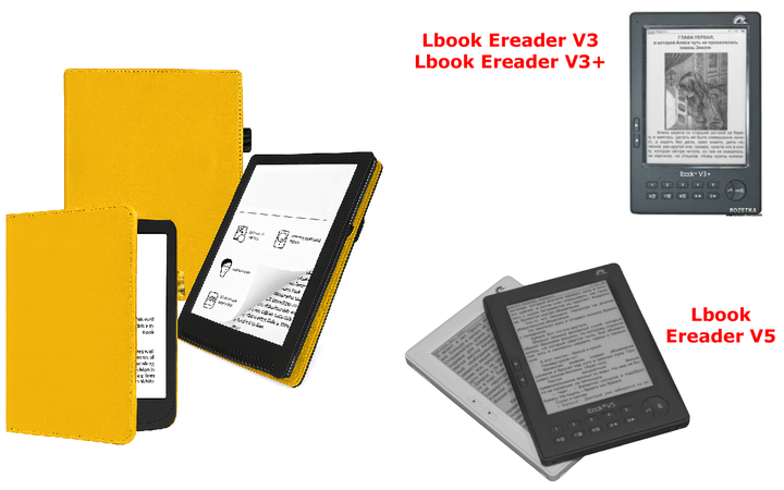 Чехол CRAYTON для Lbook Ereader V3, V3+, V5 – стиль, защита, цвет Yellow - Фото 1 Чехол CRAYTON для Lbook Ereader V3, V3+, V5 – стиль, защита, цвет Yellow - изображение 1