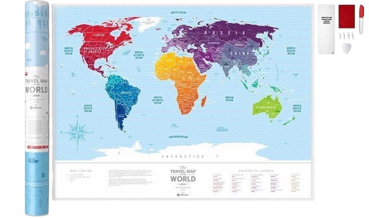 Скретч-карта світу 1DEA.me Travel Map Silver SW (4820191130104) - зображення 1