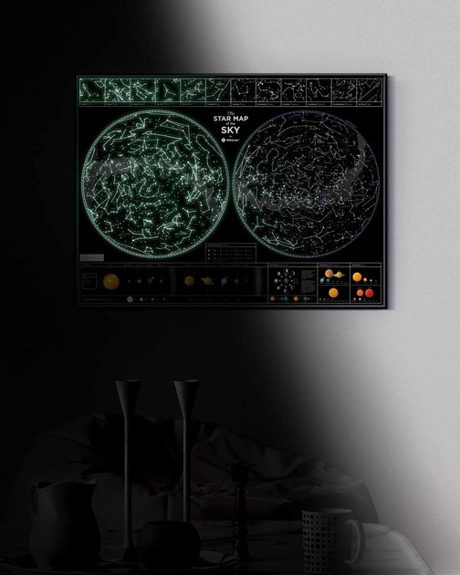 Mapa zdrapka gwiaździstego nieba 1DEA.me Star Map of the Sky SMS (4820191130333) - obraz 9