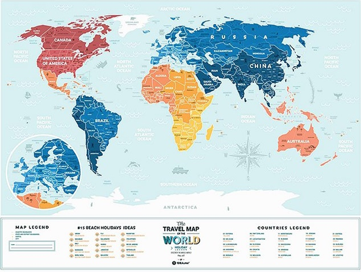 Скретч-карта світу 1DEA.me Travel Map Holiday Lagoon World HWL (4820191130524) - зображення 3