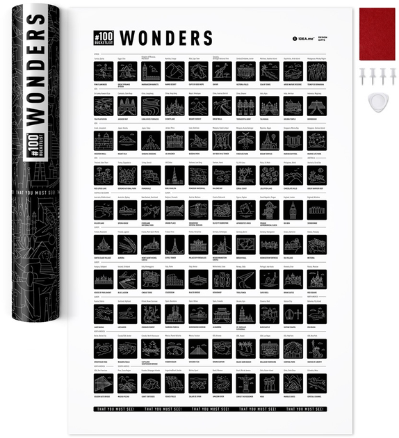 Plakat-zdrapka 1DEA.me #100 BucketList Wonders 100W (4820191130876) - obraz 3
