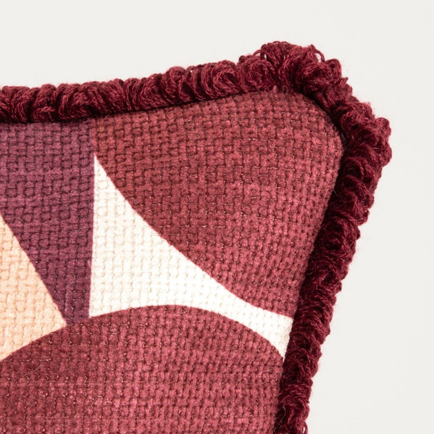 Poszewka Homla Cherry Chic szenilowa z dekoracyjną lamówką i strukturalnym wzorem Beżowo-brązowa 45 x 45 cm (5906496749063) - obraz 3