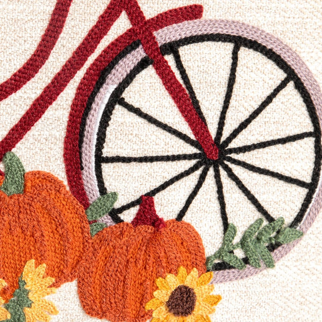 Poszewka Homla Tandor z haftowanym rowerem i ozdobną lamówką 45 x 45 cm (5906496749094) - obraz 3