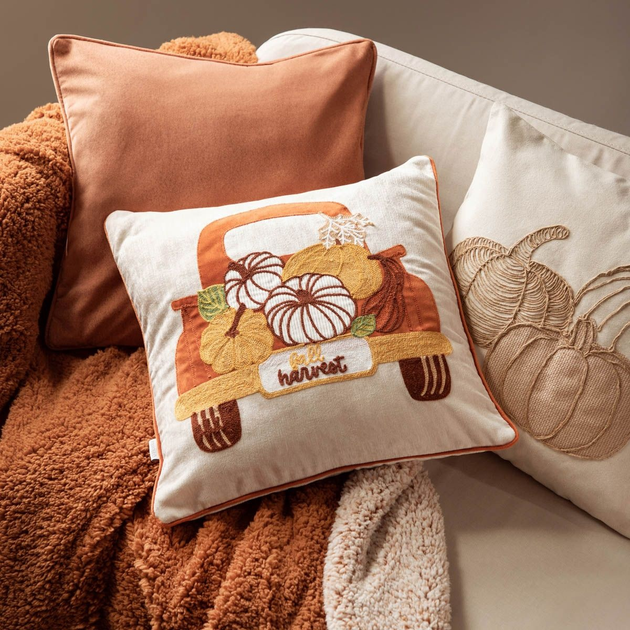 Poszewka Homla Automne z jesienną aplikacją Beżowa 45 x 45 cm (5906496749087) - obraz 6