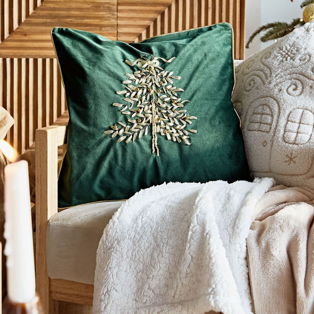 Poszewka Homla Jule z dzwoneczkami Zielona 45 x 45 cm (5904183828169) - obraz 5